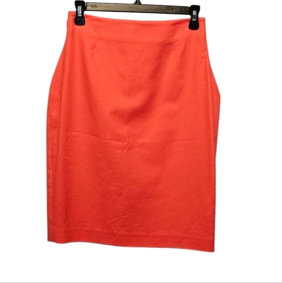 Worthington Coral Pencil Skirt 97% Cotton 3% Spandex Size 4 - Picture 1 of 4